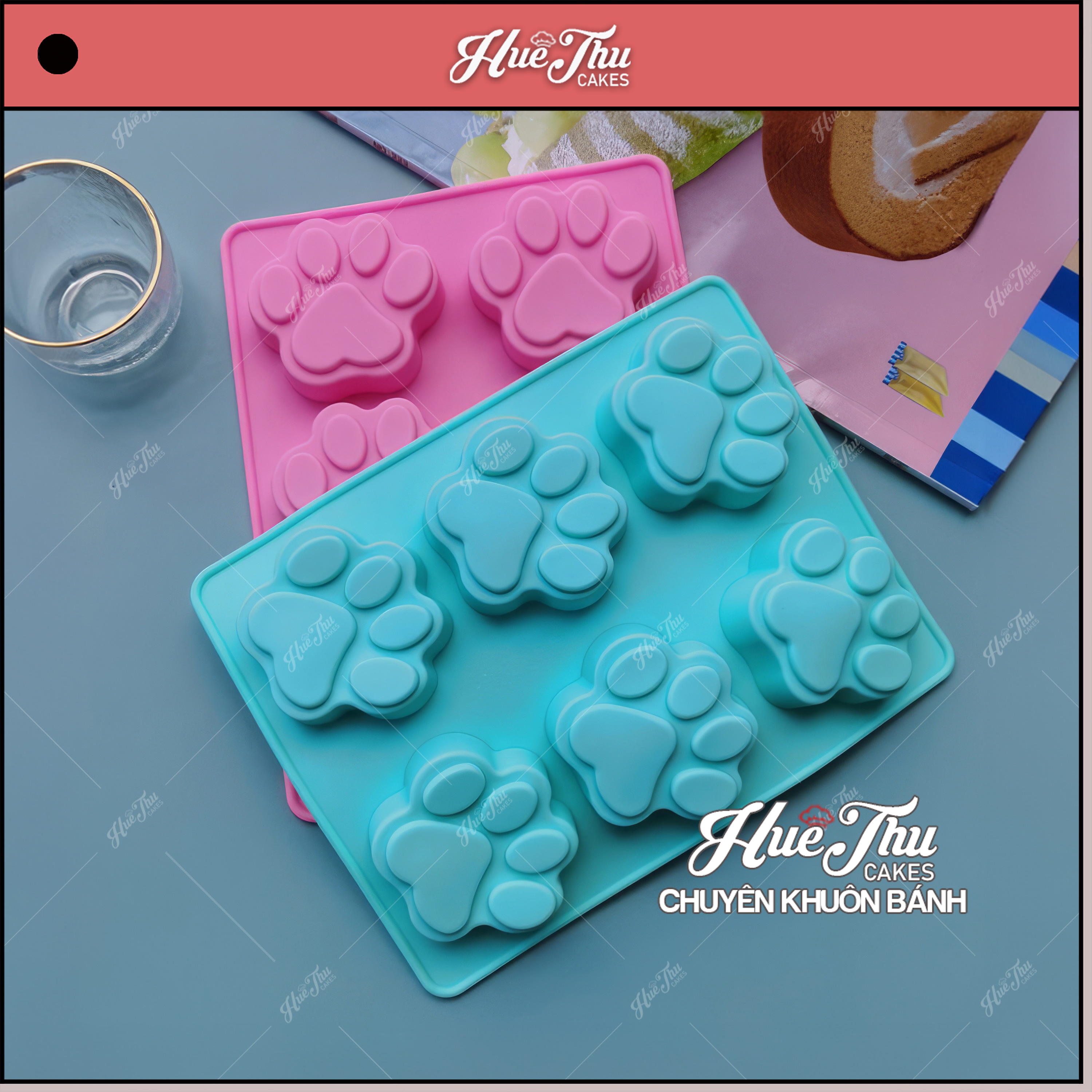 Khuôn silicon Bàn Chân Mèo A18 làm bánh rau câu 3D 4D nhấn xôi, fondant, socola, nến hanmade