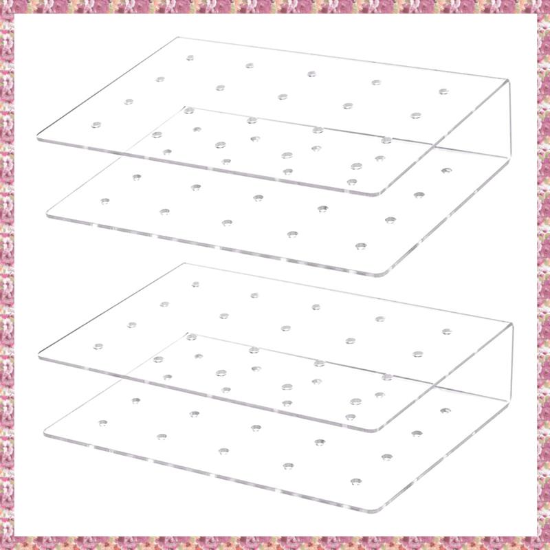 (QXDH) 2 Pack Acrylic Lollipop Holder 20 Hole Cake Stand Display for Weddings Baby Showers Birthday Candy Decorative