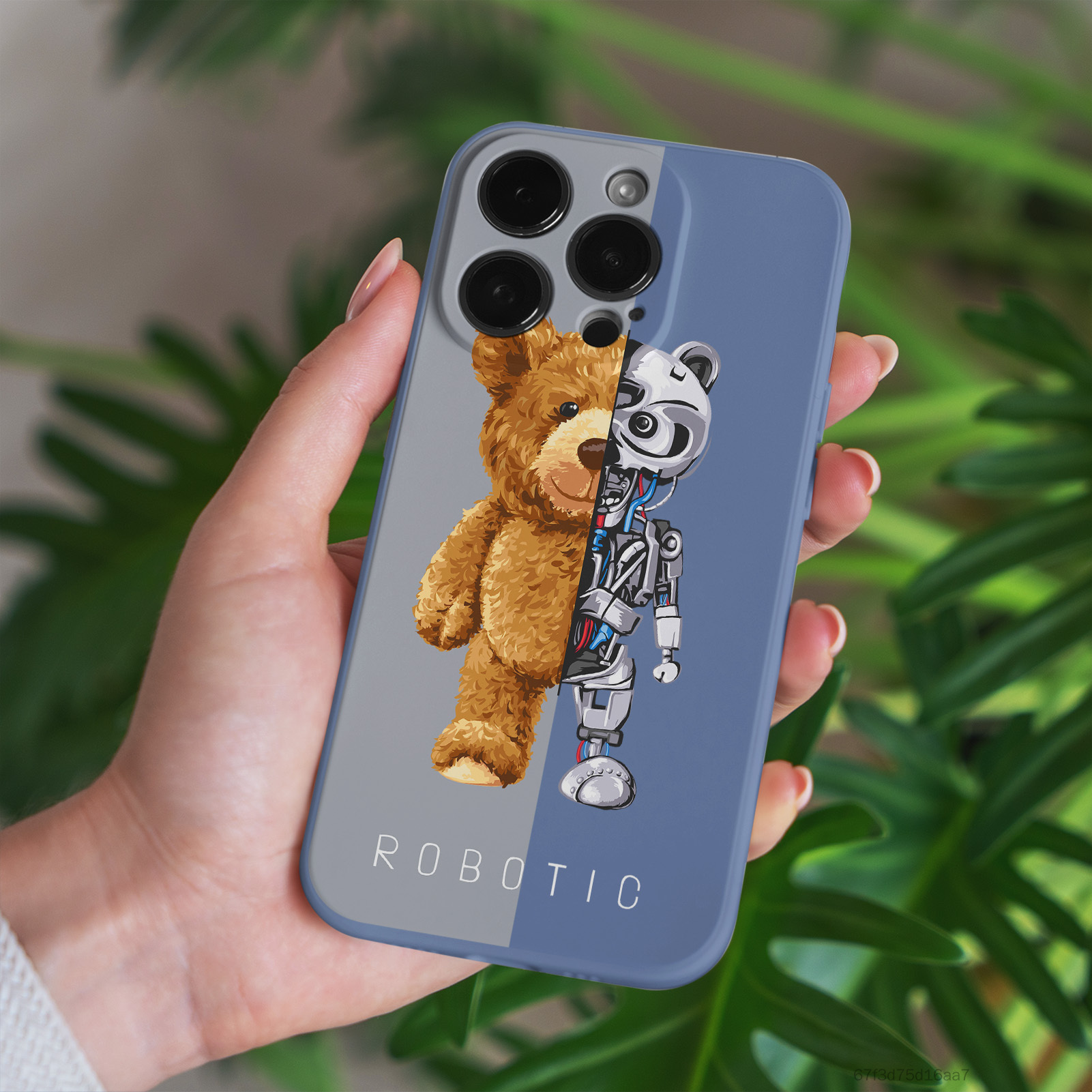 Slim Phone Case for iPhone Cute Bear Blue Color Scratch Resistant Case for Mobile Phone Accessory HERR-VN