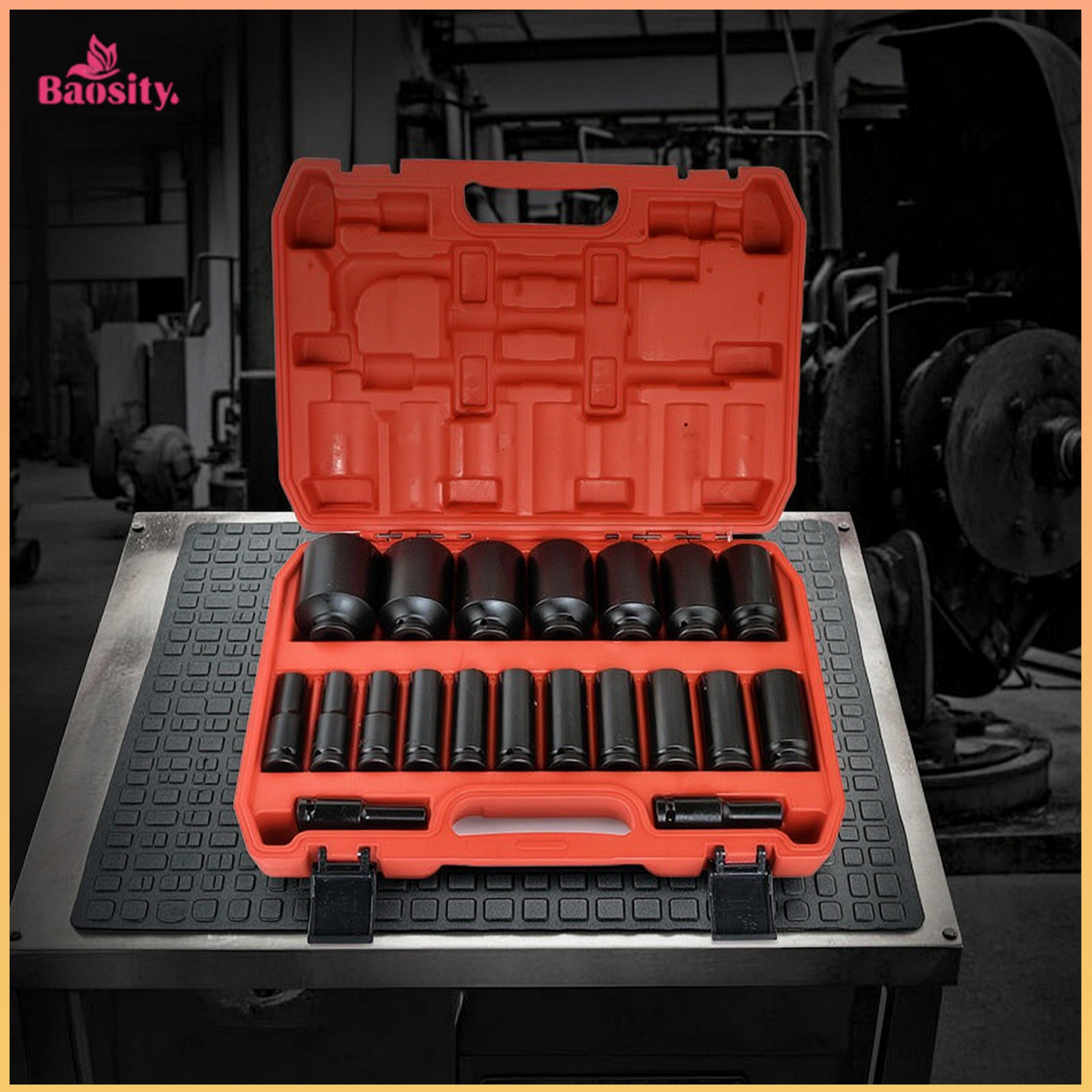 Baosity 1/2-Inch Drive Deep Socket Set Long-Reach Impact Socket Set Heavy-Duty Tools Chrome Vanadium for Car Repair ราคา 10,405 บาท*ส่งฟรี
