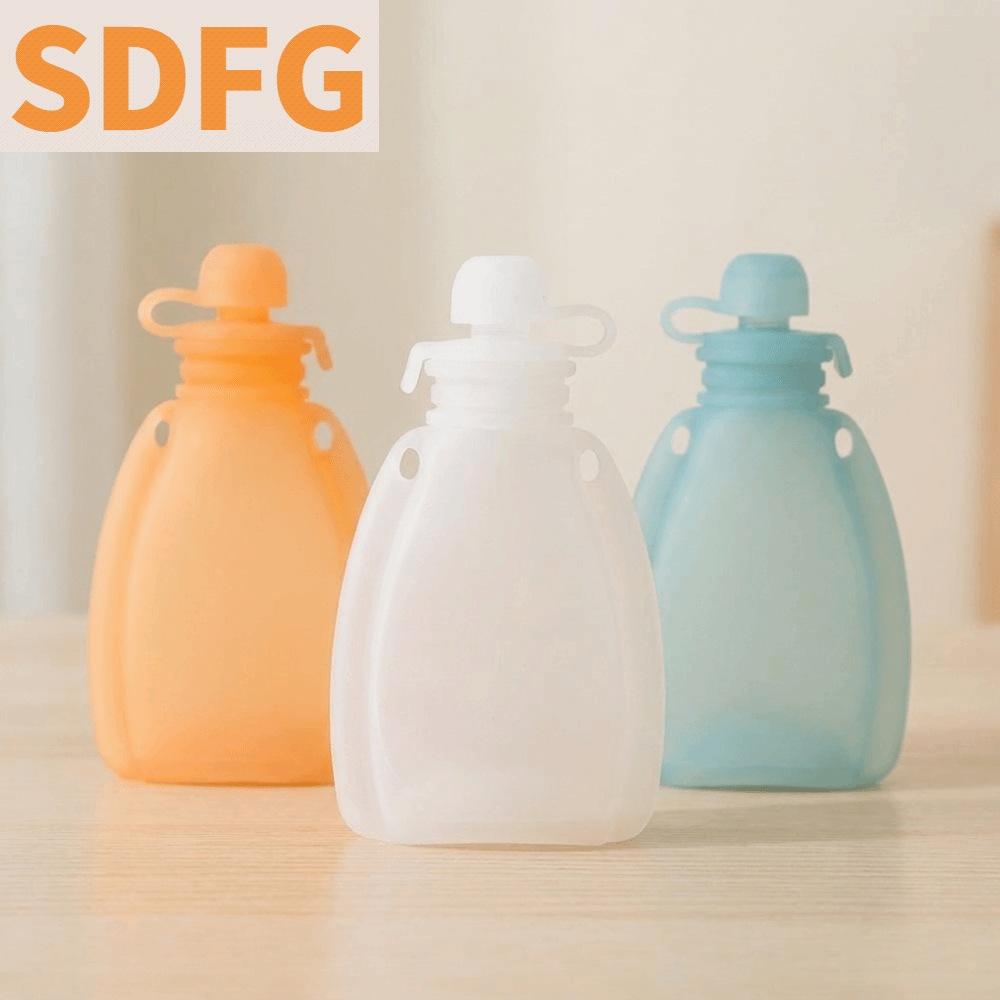 SDFG ปราศจากสาร BPA ซองอาหารสำหรับเด็ก ความจุขนาดใหญ่ 120 มล. ซิลิโคนเกรดอาหาร เครื่องป้อนอาหารแบบบีบ ผู้จัดงาน จัดเก็บง่าย ถุงเก็บอาหารกันรั่ว ทารก ราคา 231 บาท*ส่งฟรี