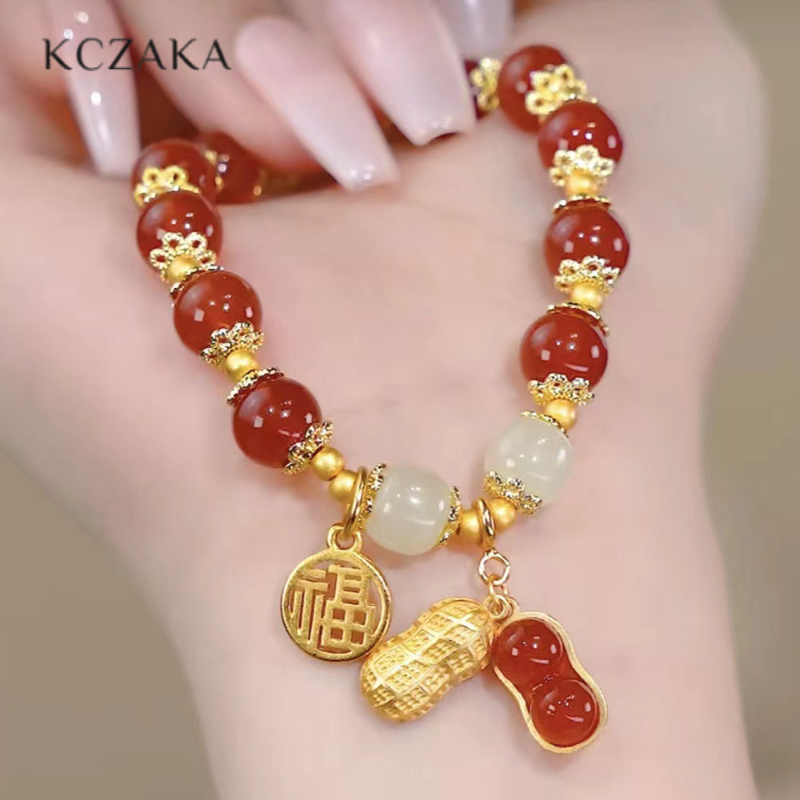 KCZAKA Vòng Tay Nữ Vòng đeo tay may mắn vàng đậu phộng
