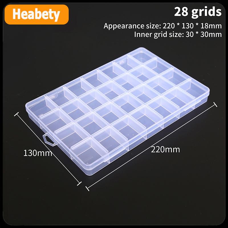 【2-3 ngày giao hàng】 Di Động Lưu Trữ Trong Suốt Hộp 12 28 40 Lưới Nhựa Rõ Ràng Organizer Với Bìa Box Đối Với Đồ Trang Sức Bông Tai Vít Móng Tay Các Bộ Phận