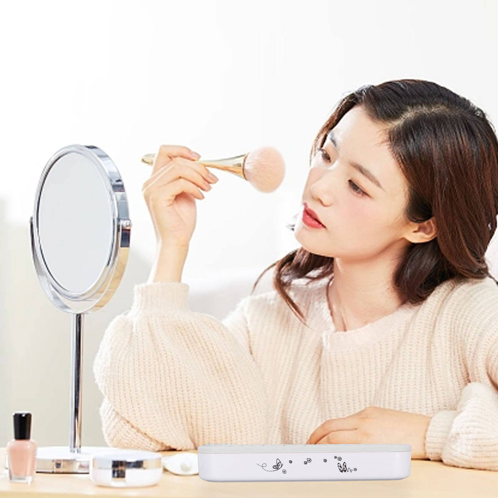 Silicone Máy tính để bàn bàn chải lưu trữ hộp hiển thị Trang điểm bằng silicon Giá để cọ đa năng grey cho đựng đồ làm tranh công cụ