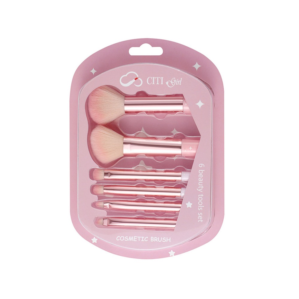 WHTRY 6pcs Dụng cụ thẩm mỹ Bộ cọ trang điểm Lông thú Mềm mại Cọ phấn mắt Tinh tế Kem che khuyết điểm Học sinh - 2