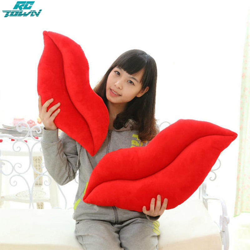 Soft Plush Lip Shaped Throw Pillow Cushion for Girlfriend Lover ราคา 37 บาท*ส่งฟรี