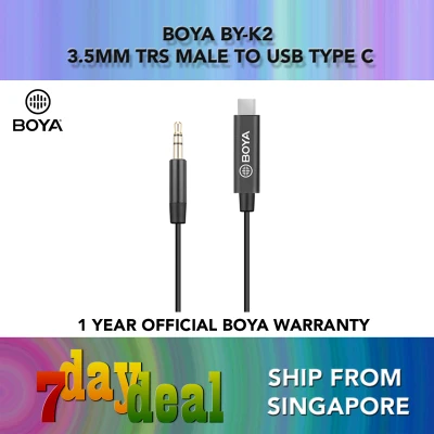 BOYA BY-K2 3.5mm TRS (Male) to Type-C (Male) Audio Adapter