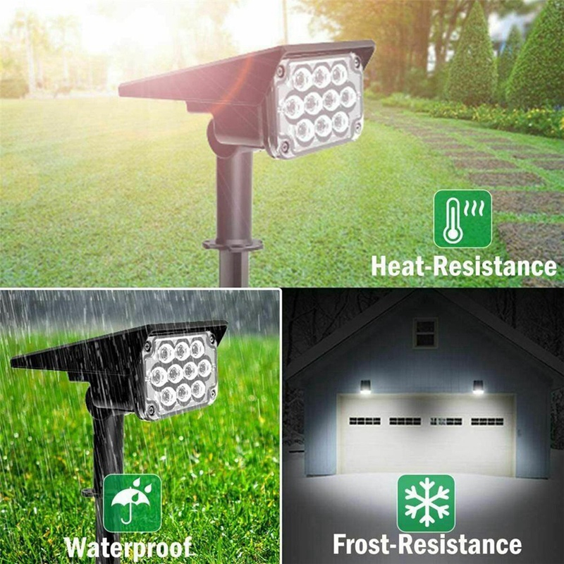 (AFHY) Solar Spotlight Solar Garden Light Solar Power Outdoor Green Light IP65 for Yard Decor