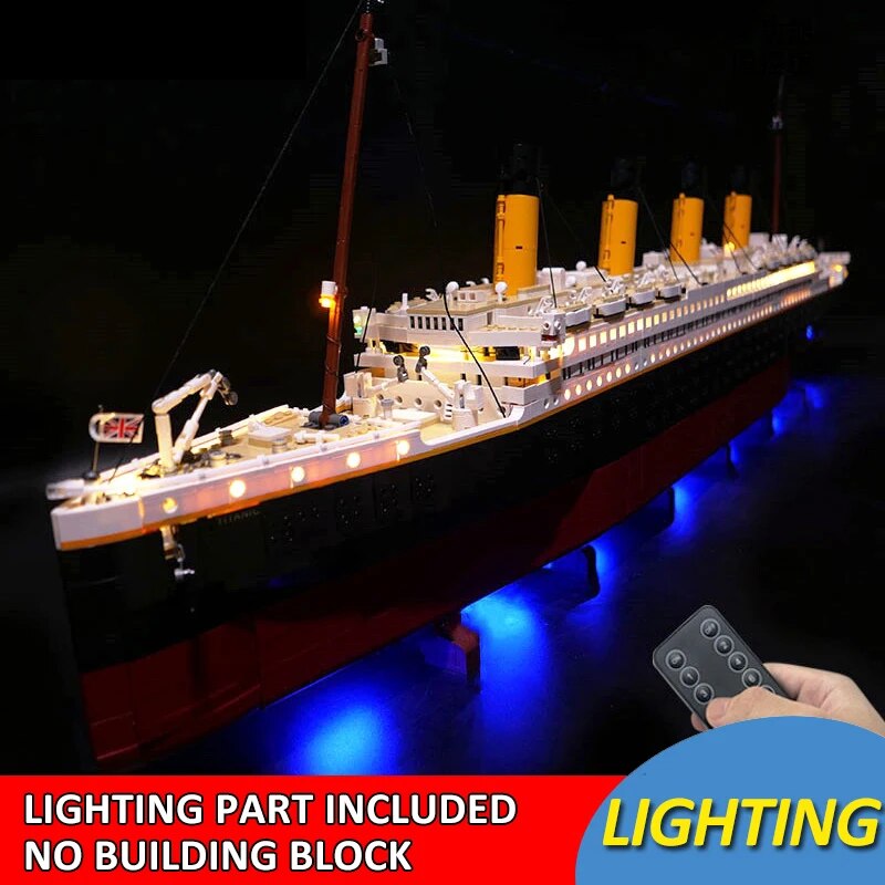 Compatible with LEGO LEGO 10294 Titanic Boat Block Phụ kiện Bộ đèn LED Đồ chơi Bộ đèn (chỉ chiếu sáng, không có mô hình khối)