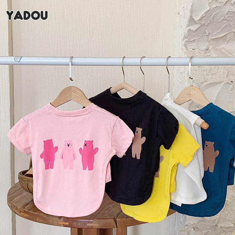 YADOU Forest style short-sleeved three bears Korean children's pure cotton short-sleeved T-shirt ราคา 122 บาท*ส่งฟรี