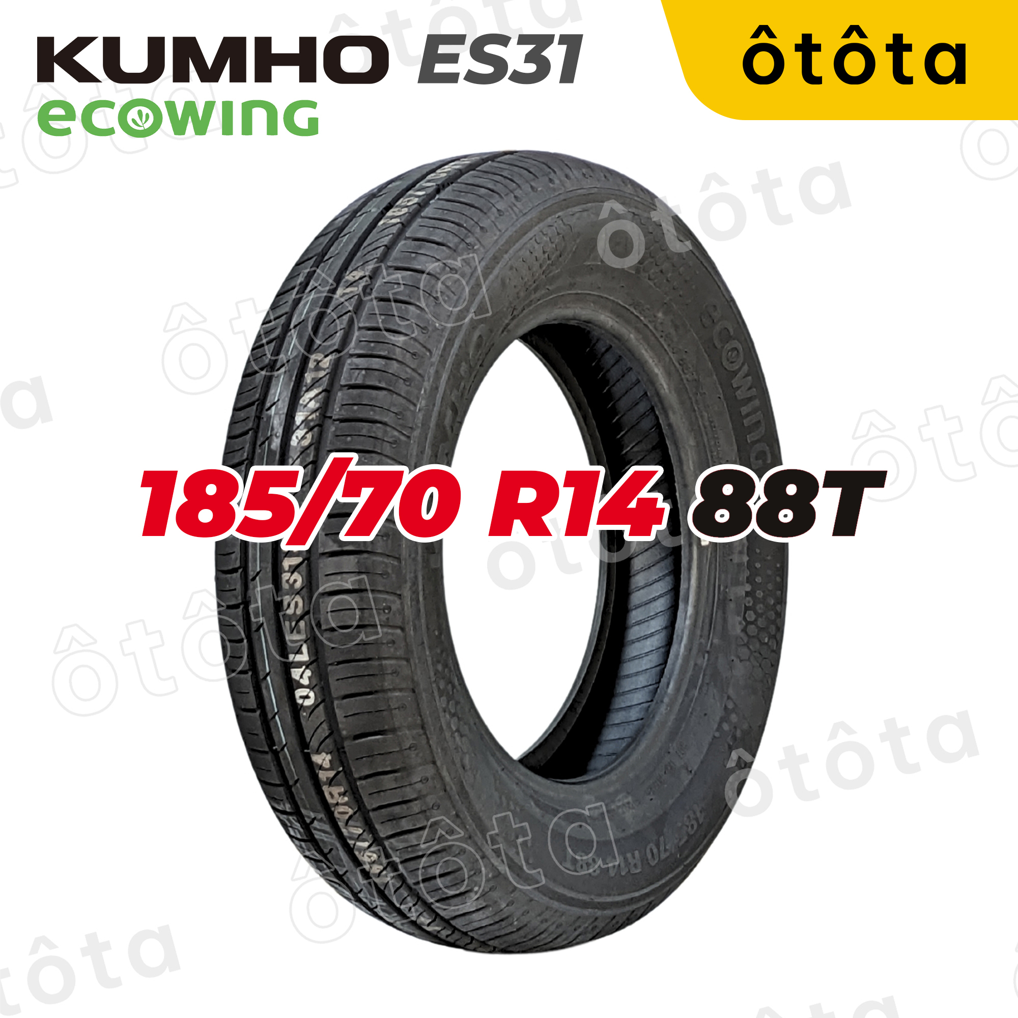 Lốp ô tô Kumho 185/70 R14 88T Ecowing ES31 – Chính Hãng BH 5 năm (185/70R14 185 70 R14)
