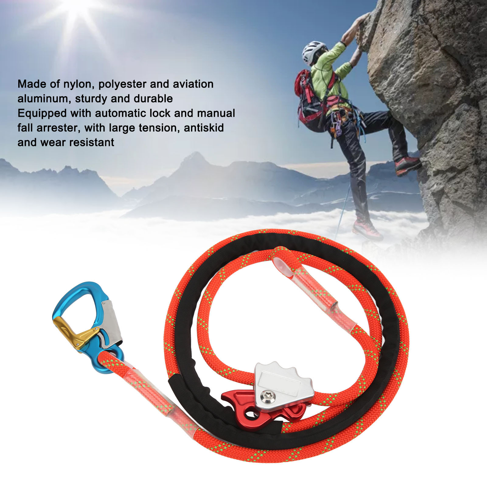Mountaineering Camping Mountaineering Tools Wear Adjustable Fall Rope for High Altitude Climbing Safety Lanyard Antislip Mountaineering Camping Presyo 3,415 Piso*Libreng Shipping