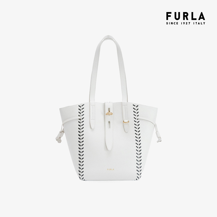Túi tote nữ furla net m tote vitello st.eracle+weaving