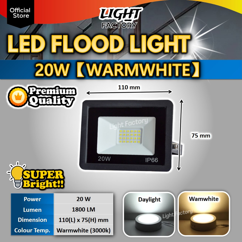 [3 YEARS WARRANTY] Outdoor LED Spotlight LED Flood Light Waterproof IP66 Lampu Kecemasan Banjir 10W 20W 30W 50W 100W