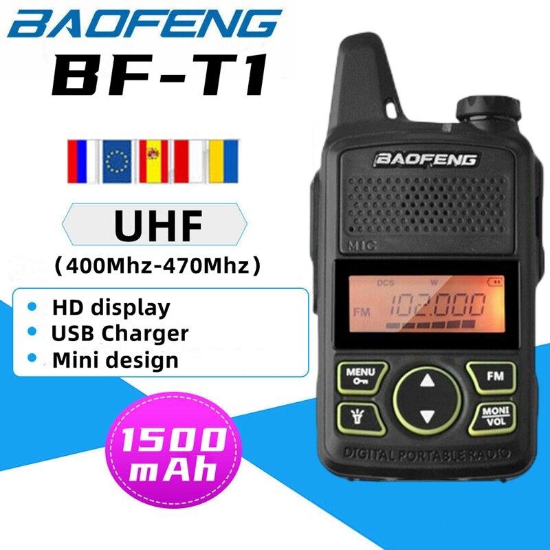 Original BAOFENG BF-T1 Mini Walkie Talkie UHF Portable Two Way Radio (1 Pair) - 3