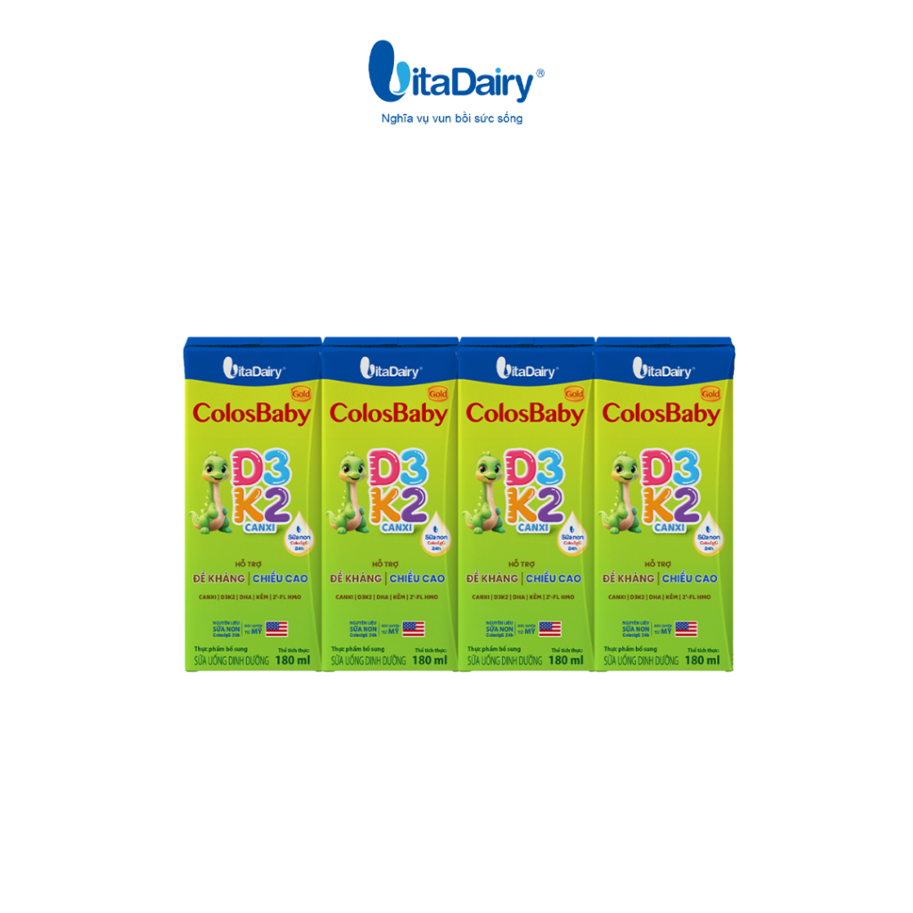 Lốc sữa uống dinh dưỡng ColosBaby Gold D3K2 180ml