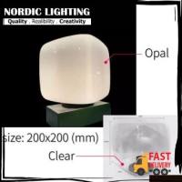 200mm Outdoor Opal / Clear Square Modern Outdoor Pillar Light Nordic Lighting Waterproof Gate Lamp Design Lampu Pagar (GP025-S)