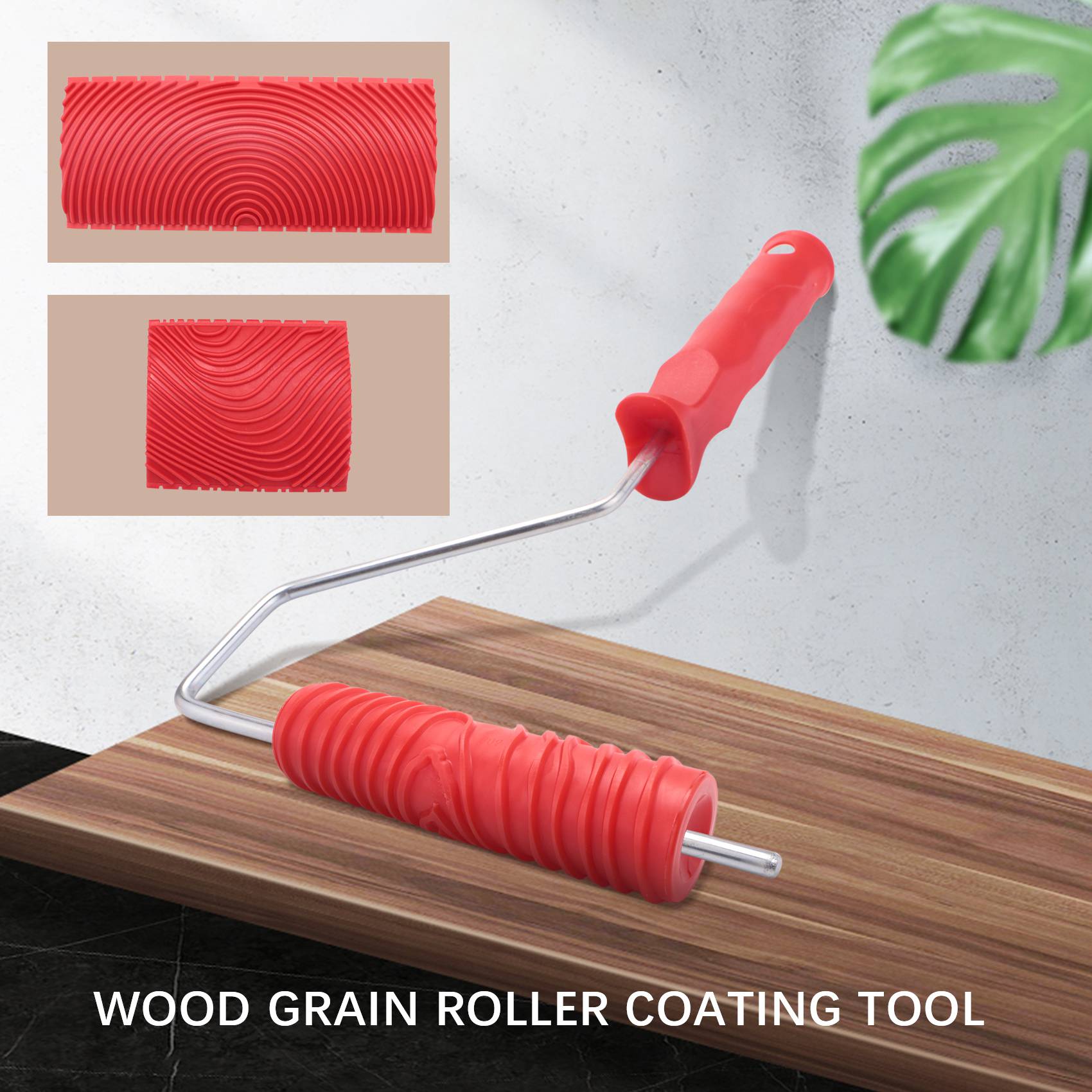 【Seasonal Sale】 7 Inch Empaistic Pattern Roller Painter +2 PCS Wood Graining Painting Tool Art Wallpaper Imitation Wood Grain Tool Wall Texture