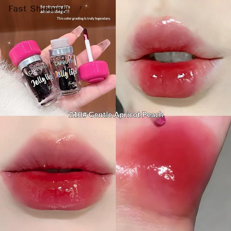 🔥🔥🔥sjqgqx Cappuvini trong suốt dưỡng ẩm son bóng dầu và sắc tố hỗn hợp để tạo ra một trọng lượng nhẹ gương nước bóng kính bóng môi tint trang điểm - 5