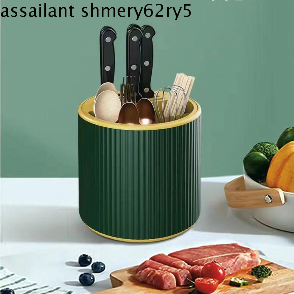 AILANTSH Nhựa Giá đựng đồ dùng Tiết kiệm không gian Xoay 360 ° Đồ dùng nấu ăn crock Phổ thông Thiết kế ngăn Khối đũa Nhà bếp