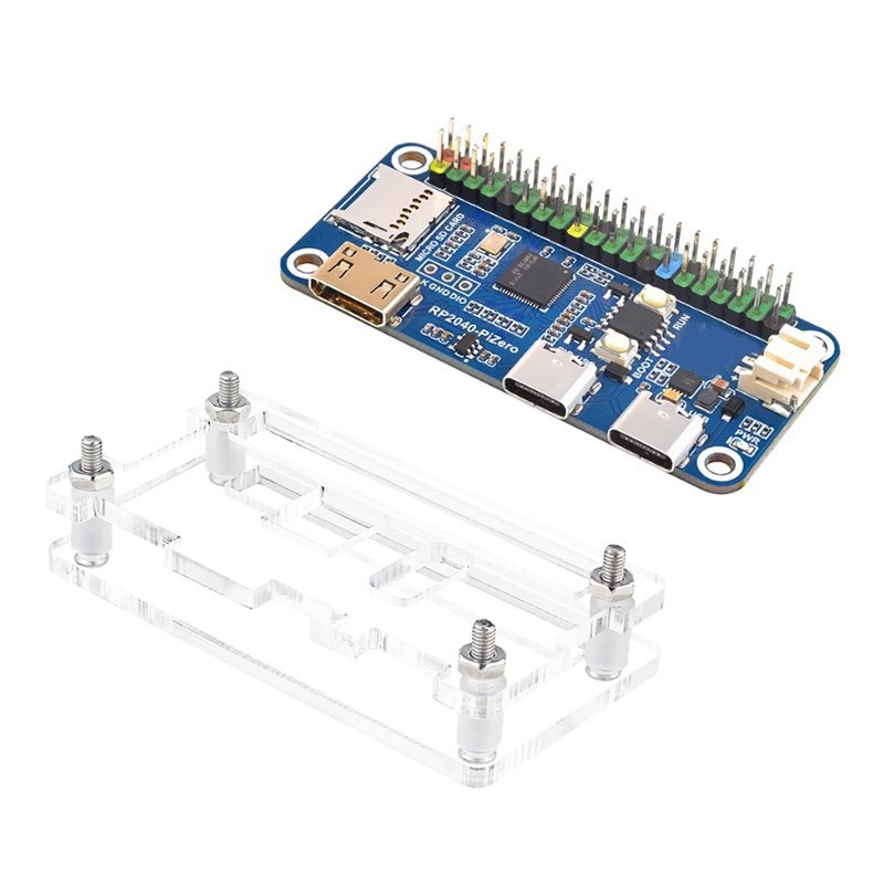 For Rp2040-Pizero Development Board Protective Acrylic Case for Motherboard Reserved Wiring Port Mod