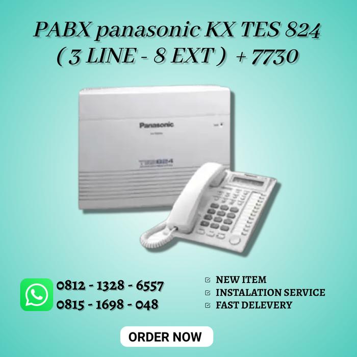 PABX PANASONIC KX-TES824 ( KAPASITAS 3 LINE, 8 EXT ) + KX-T7730 Giá 10,520,000 Đồng*Miễn phí vận chuyển