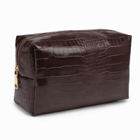 ZHOUMEIWENSP DREAM Crocodile Embossed Pattern Makeup Bag Waterproof PU Leather Cosmetic Bag Luxury Large Capacity Cosmetic Pouch Travel Use