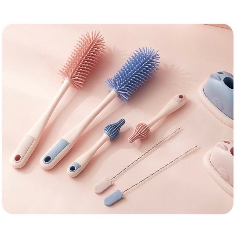 Bộ Cọ 4 trong 1 Moonship silicon cao cấp kèm đế đỡ cọ Bebi123shop