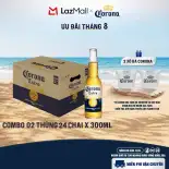 Combo 2 Thùng 24 Chai Bia Corona Extra Nhập Khẩu (300ml/chai)