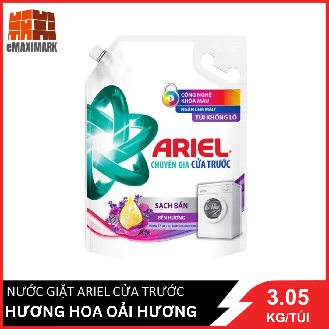 Nước Giặt Ariel Cửa Trước Hương Hoa Oải Hương Túi 3.05KG