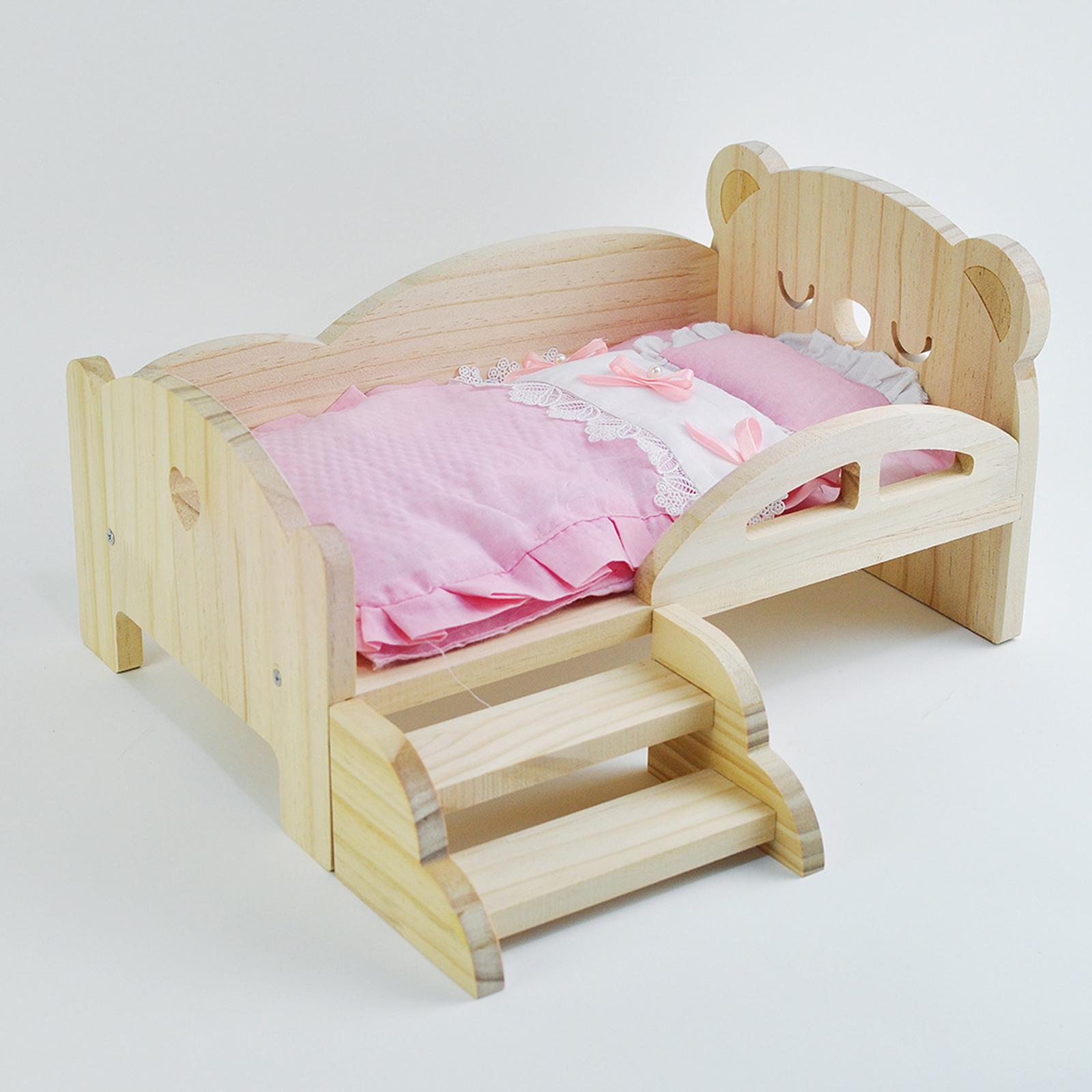 Doll Miniature Bed Fashion Doll Play for 30cm Dolls Furniture Set Bedroom Accessories