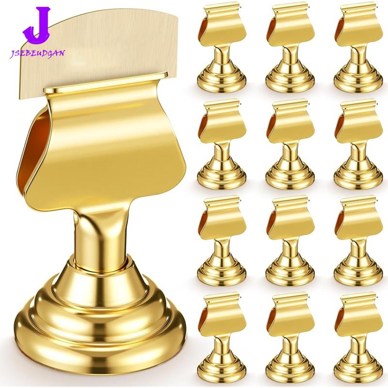 【Huang Li Electronics】Gold Metal Table Number Holders 1.7 Inch Mini Place Card Stands Gold Table Number Stands ราคา 568 บาท*ส่งฟรี