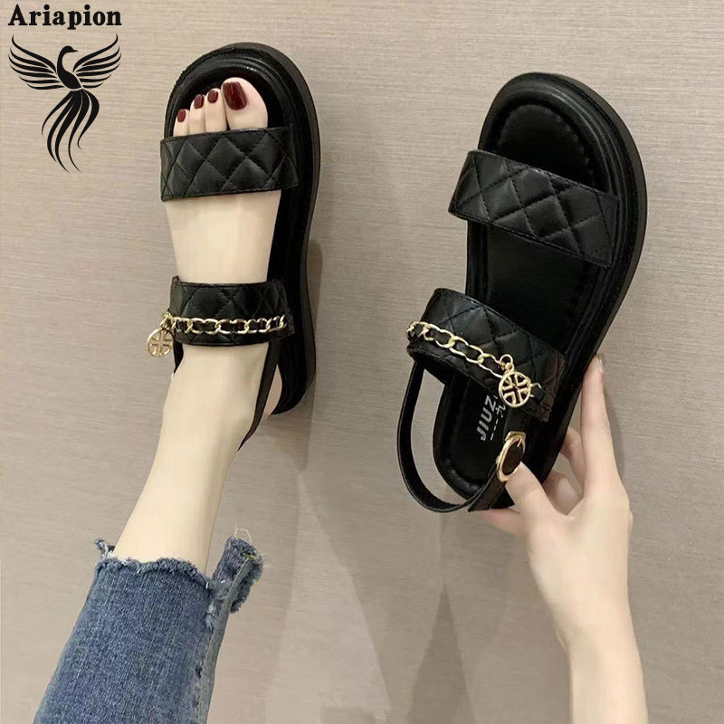AriaPion丨Buckle gold chain non-slip breathable sandals ราคา 74 บาท*ส่งฟรี