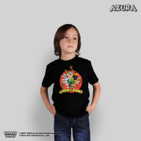 Azura Tshirt Warner Bros Original Looney Tones Classic Poster Character Glow Hitam Anak