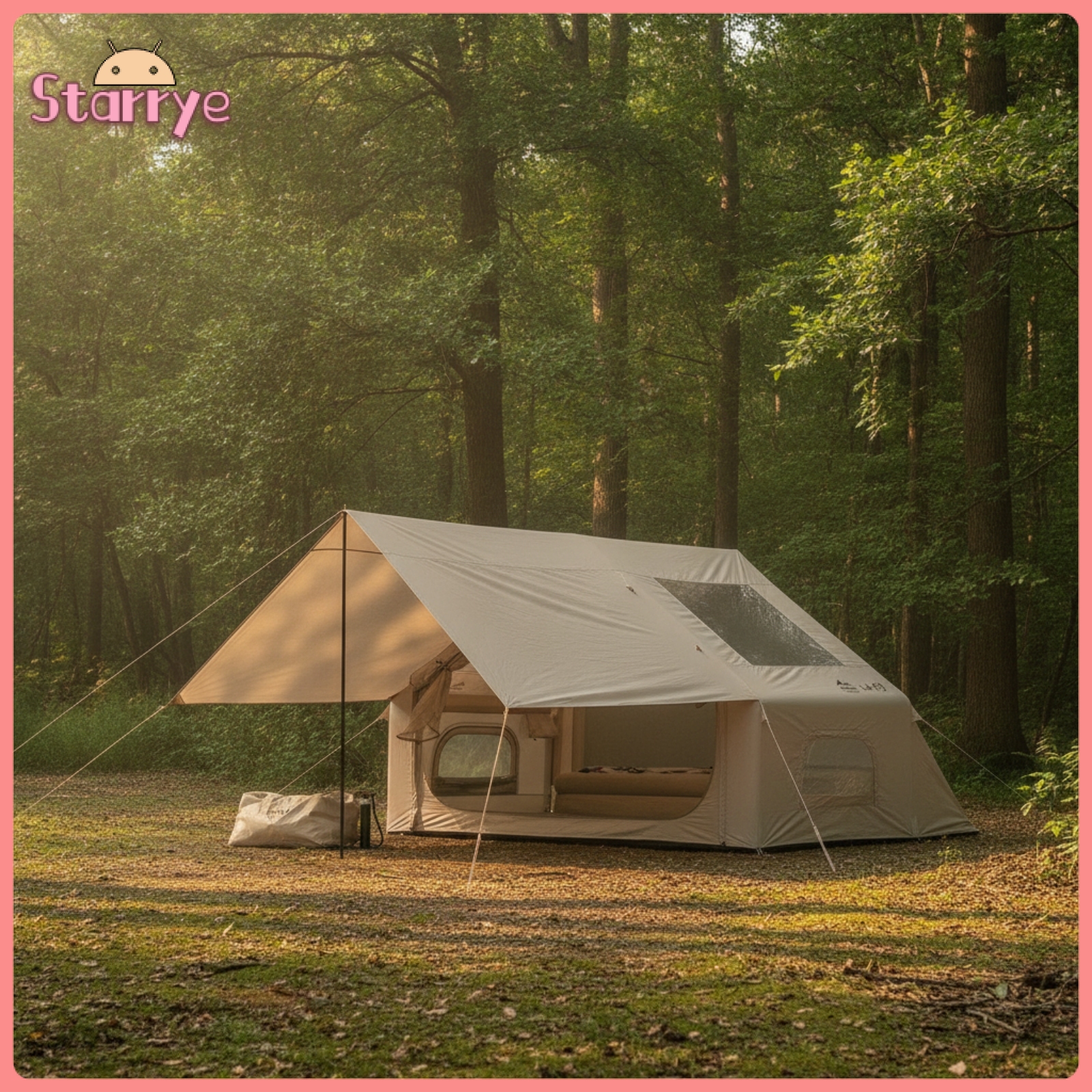Sunnimix Quick Setup Inflatable Tent with Awning Easy Install Inflatable Tent with Mesh Openings and Doors Ventilated Large for Families ราคา 15,470 บาท*ส่งฟรี