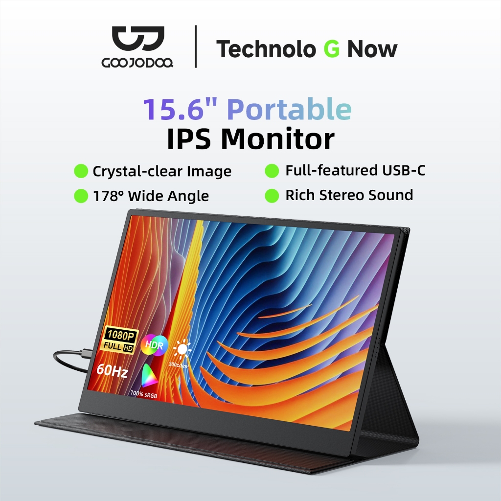GOOJODOQ 15.6 นิ้ว จอพกพา มอนิเตอร์ สําหรับแล็ปท็อป 1080p Portable Monitor sRGB 100% 178°มุมมองกว้าง ราคา 2,799 บาท*ส่งฟรี