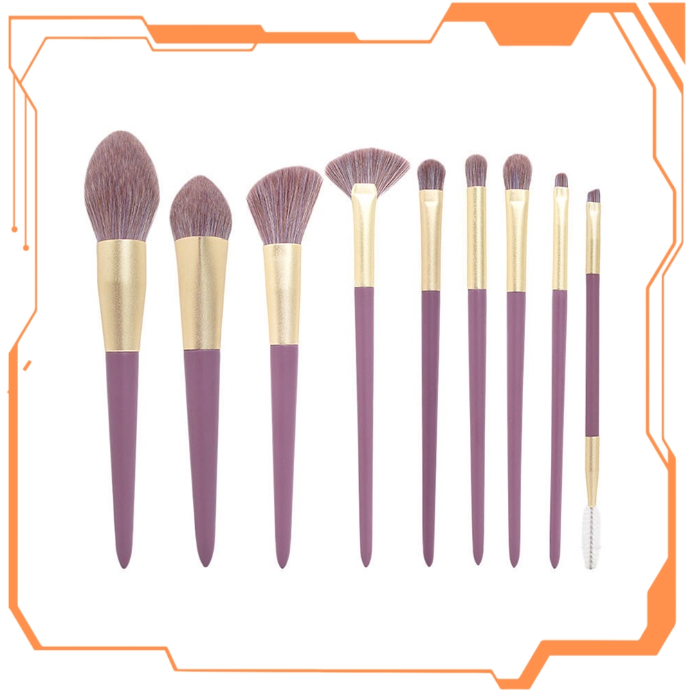 pjo638 9Pcs Purple Makeup Brushes Set Soft Eyeshadow Eyebrow Brush Cosmetics Foundation Blush Contour Beauty Tools