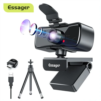 Essager C3 1080P Webcam Full HD Web Camera For PC Computer Laptop USB Web Cam With Microphone Autofocus WebCamera For Youtube