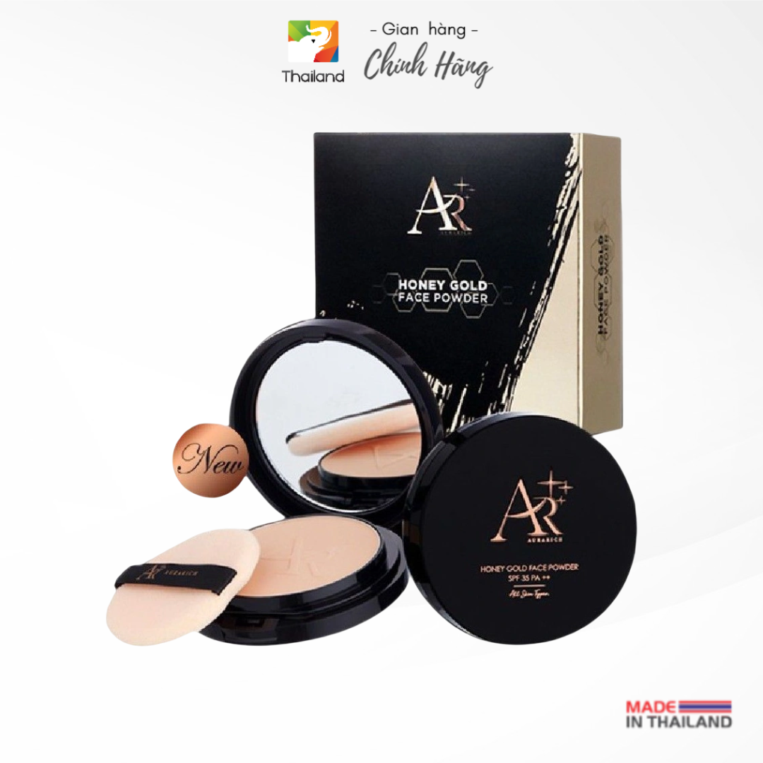 Phấn phủ dưỡng chống nắng aura rich honey gold face powder spf 35 pa++ thái lan