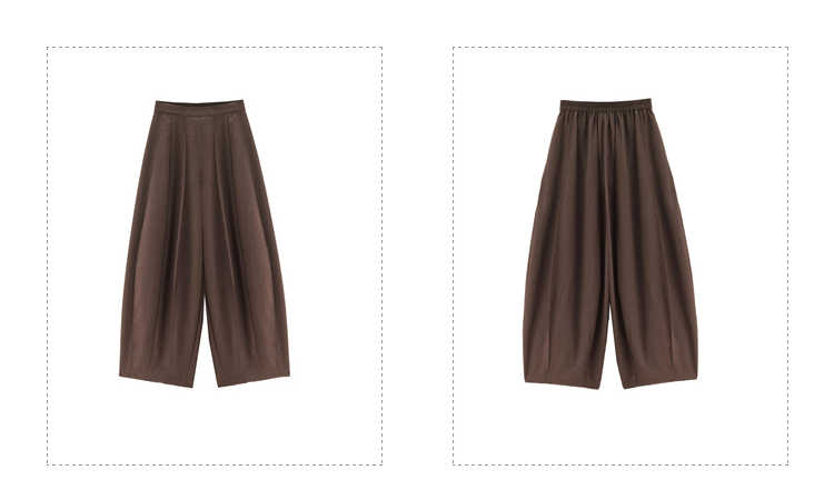 Giordano Women Half elastic waist wide leg crinkle pants Free Shipping 18415902 · v2