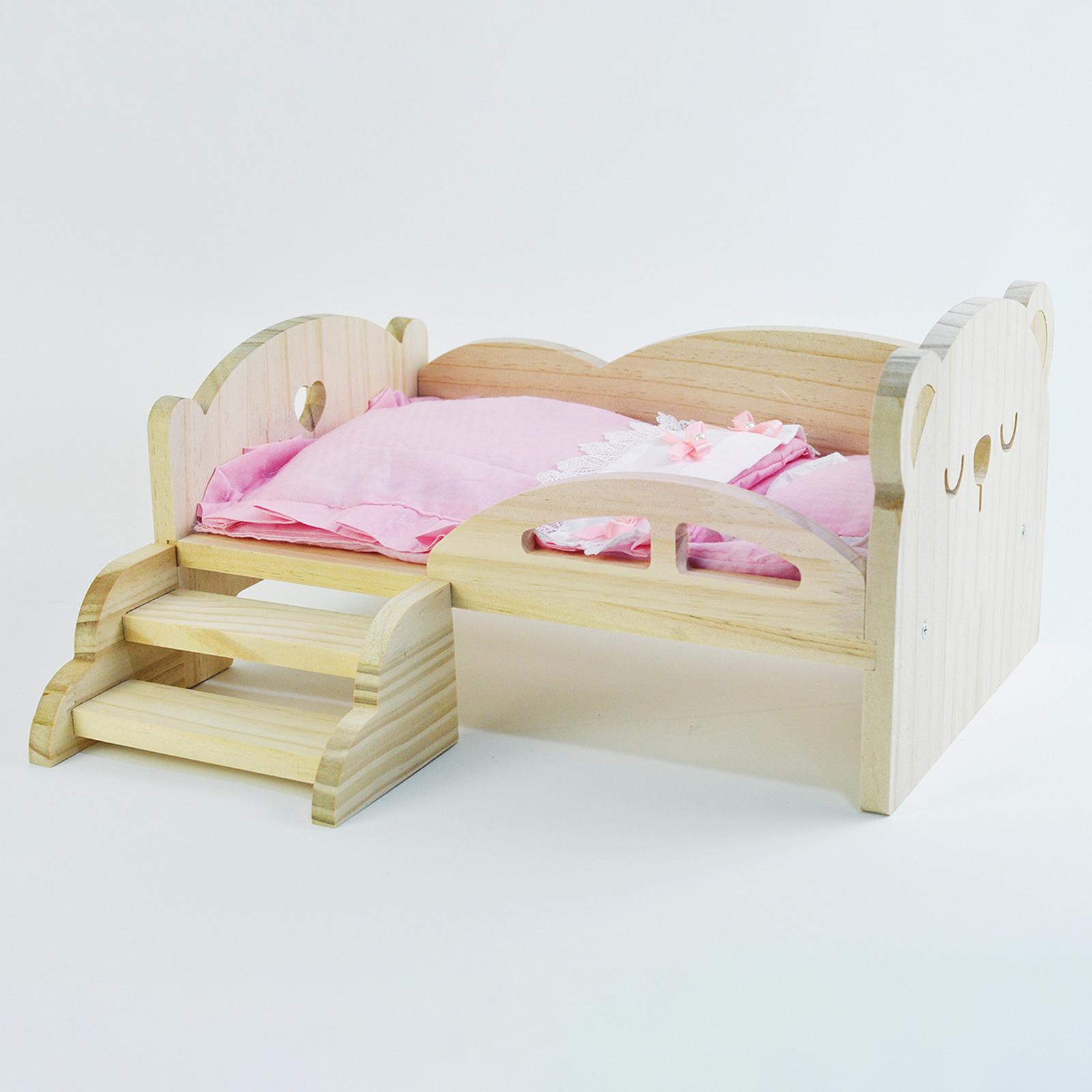 Doll Miniature Bed Fashion Doll Play for 30cm Dolls Furniture Set Bedroom Accessories