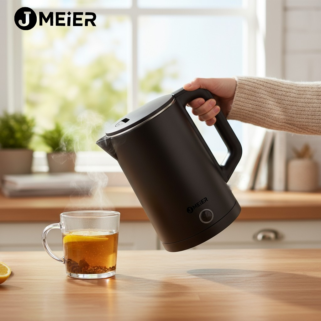 Meier กาต้มน้ำร้อนไฟฟ้าสแตนเลสความจุ 1.8L กาต้มน้ำไฟฟ้าME-S0001 ให้ความร้อนเร็ว ประหยัดเวลา หยุดต...