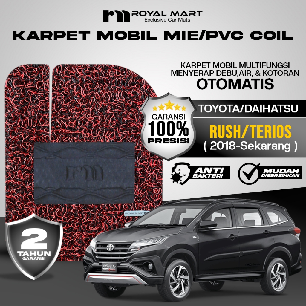 ROYAL MART Karpet Mobil Mie Premium All New Rush/Daihatsu Terios 2018-Sekarang Full Set Bergaransi Harga 425,000 rupiah*Gratis Ongkir