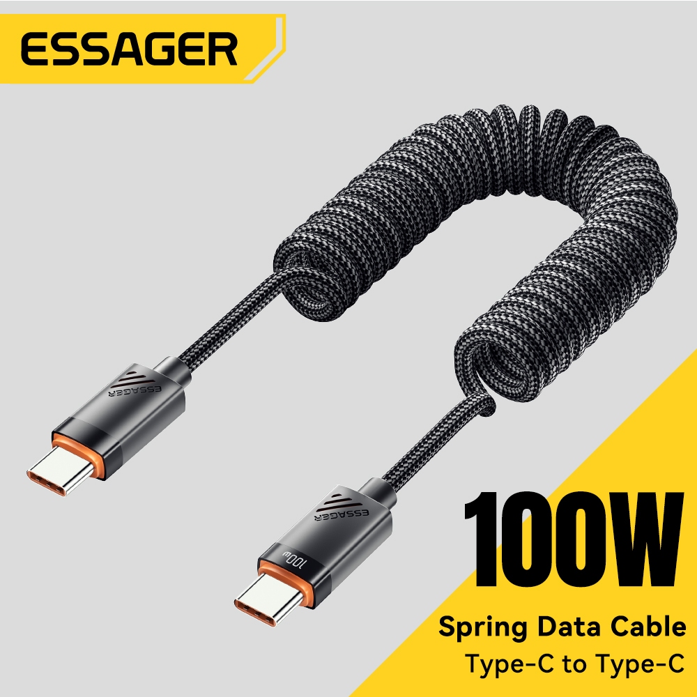  Essager 60W  100W Loại C mùa xuân cáp sạc loại C để Loại C Cáp sạc xe hơi cáp sạc phù hợp cho Xiaomi Samsung 