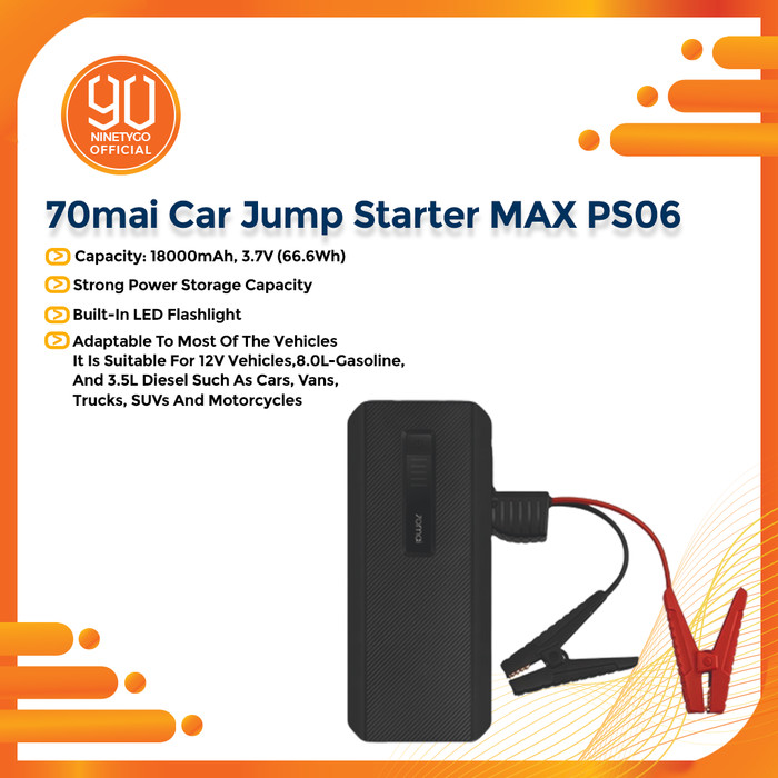 PROMO- 70MAI MIDRIVE PS06 - JUMP STARTER MAX CAR JUMP STARTER 18000MAH 1000A - RED MARKEET Harga 1,699,000 rupiah*Gratis Ongkir