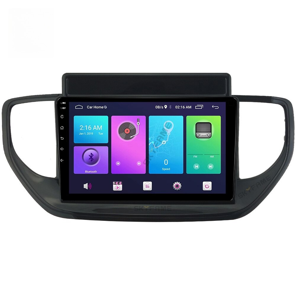 Mặt dưỡng Huyndai Accent 2021 - 2023 9 inch kèm jack camera lùi zin có tụ chống nhiễu dành cho màn android