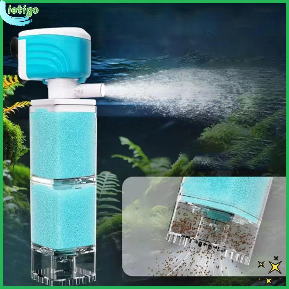 LETIGO Oxygenated Bộ lọc bọt biển bể cá Máy bơm không khí hút Tuần hoàn nước Máy bơm nước bể cá Đa năng Ghế hút Bộ lọc bên trong bể cá Bể cá