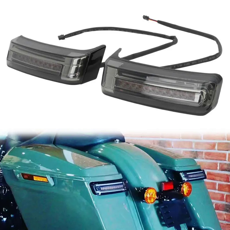 Xe Máy Đèn Hậu Hành Lý LED Saddlebag Phía Sau Đuôi Đèn Cho Harley Touring Đường Phố Glide Đường Vua Cvo 1997 2022 Phụ Kiện
