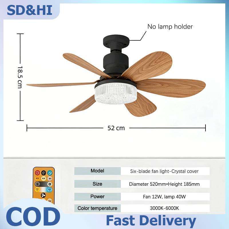 SD&HI 40 Wát E27 LED quạt trần ánh sáng với điều khiển từ xa làm mát mùa hè cho phòng ngủ phòng khách sử dụng nhà