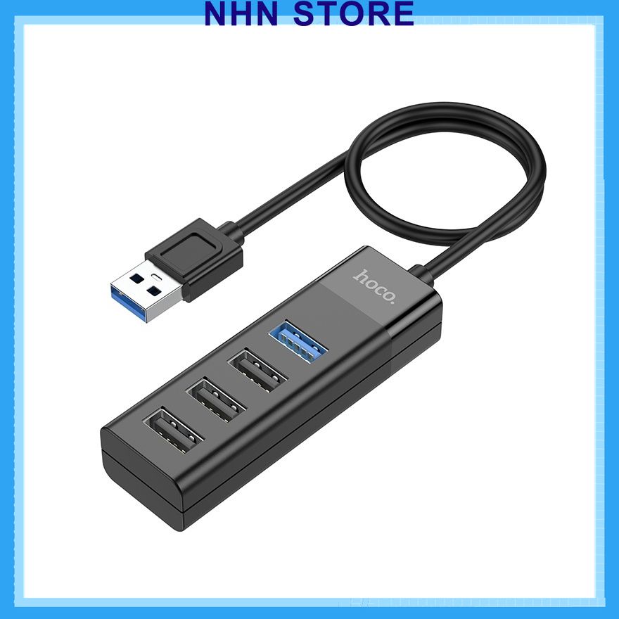 Hub chia cổng usb chính hãng hoco hb25 usb ra 1 cổng usb 3.0 + 3 cổng usb 2.0 - hãng phân phối h2n